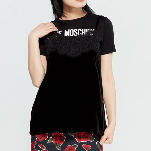 Moschino Velvet Camisole Overlay Graphic Tee 8
